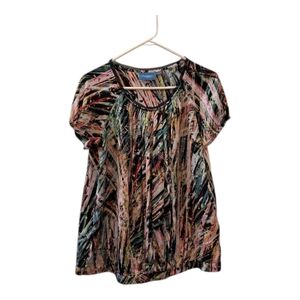 Simply Vera Vera Wang Multicolor Abstract Women's Top size M